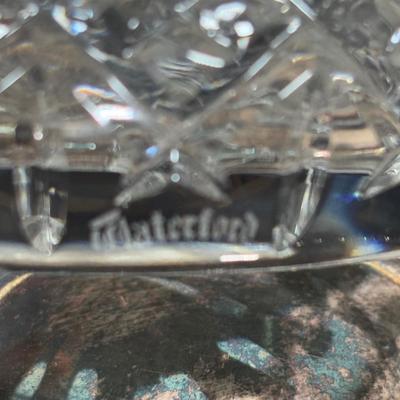 LOT 276: Waterford Crystal Vanity Bow: Powder/Trinket, Vintage Godinger Silver-Plated Trinket Box, Royal Europe Bud Vase, International...