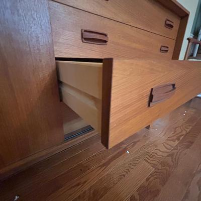 LOT 277: Mid-Century Modern Danish Teak Credenza with Display Top