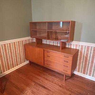 LOT 277: Mid-Century Modern Danish Teak Credenza with Display Top