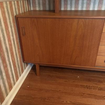 LOT 277: Mid-Century Modern Danish Teak Credenza with Display Top