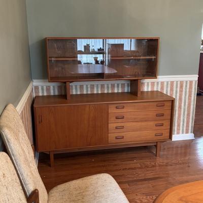 LOT 277: Mid-Century Modern Danish Teak Credenza with Display Top