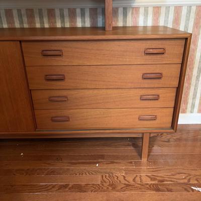 LOT 277: Mid-Century Modern Danish Teak Credenza with Display Top