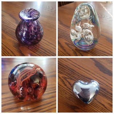 Hand Blown Glass Paperweights, Vases and More (GB-KD)