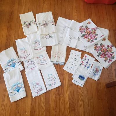 Embroidered Napkins, Tea Towels, Pillow Cases and Table Cloths (GB-KD)