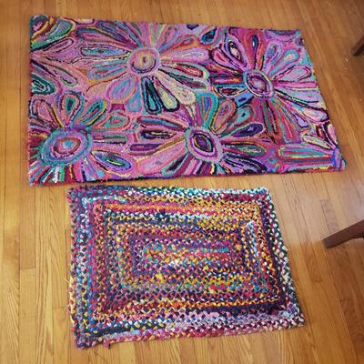 Nomad Hand Braided Rug and Sari Floral Rug (GB-KD)