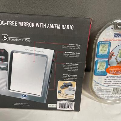 Shower Mirror with radio & word game