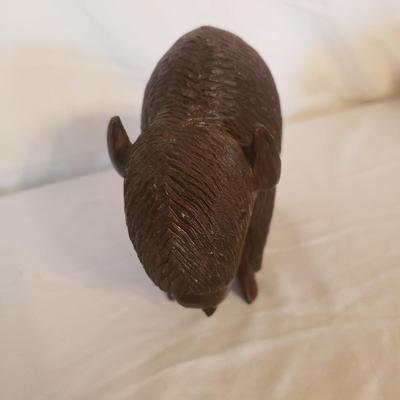 Hand Carved Buffalo, Stone Buffalo and Clay Bowl (GB-KD)