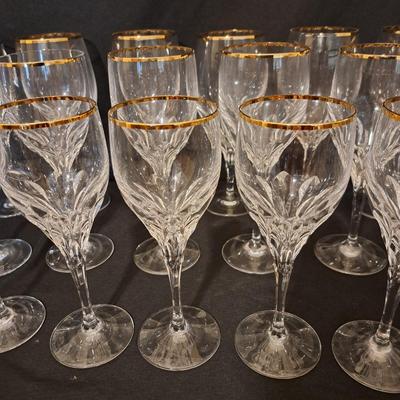 Gorham Diamond Gold Crystal Stemware 38 Pcs. (LR-SD)