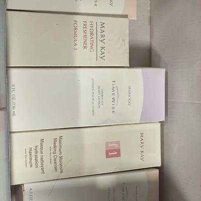 Box of Mary Kay creams and lotions