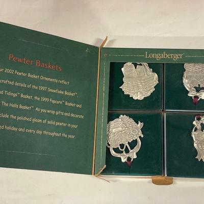Longaberger 4 pewter basket ornaments