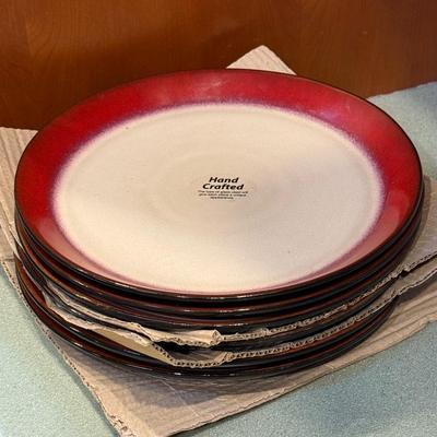 Pfaltzgraff Aria Red Set of Six New Dinner Plates (K-HS)