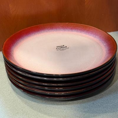 Pfaltzgraff Aria Red Set of Six New Dinner Plates (K-HS)