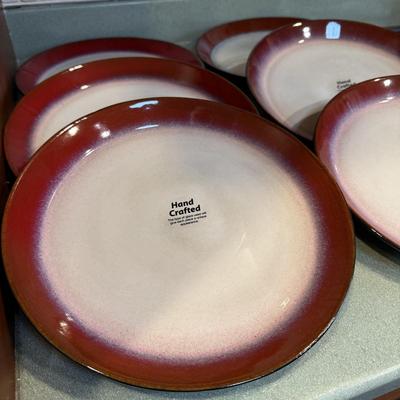 Pfaltzgraff Aria Red Set of Six New Dinner Plates (K-HS)