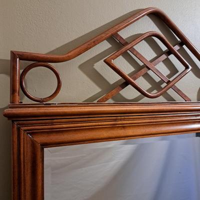 Unique Wood and Metal Beveled Mirror (LR-SD)