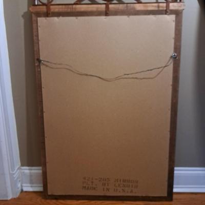 Unique Wood and Metal Beveled Mirror (LR-SD)