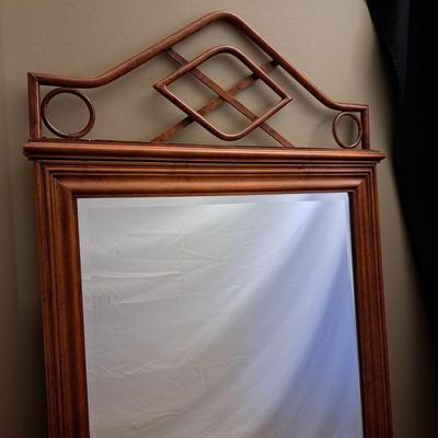 Unique Wood and Metal Beveled Mirror (LR-SD)