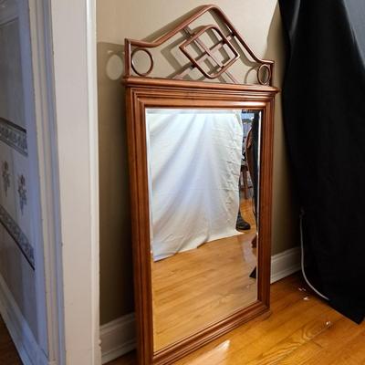 Unique Wood and Metal Beveled Mirror (LR-SD)