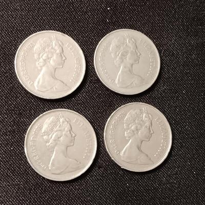 '68, '73, '76, '79 D-G-REG-F-D ELIZABETH II 10 NEW PENCE