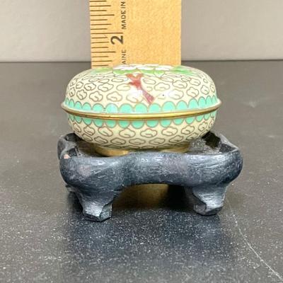 Vintage Cloisonné Trinket Box on Stand