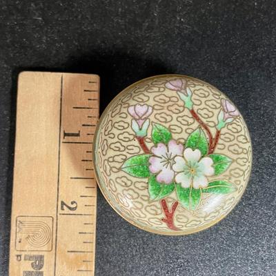 Vintage Cloisonné Trinket Box on Stand