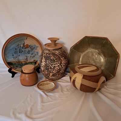 Grouping of Signed Handmade Studio Art Stoneware Pottery (LR-SD)