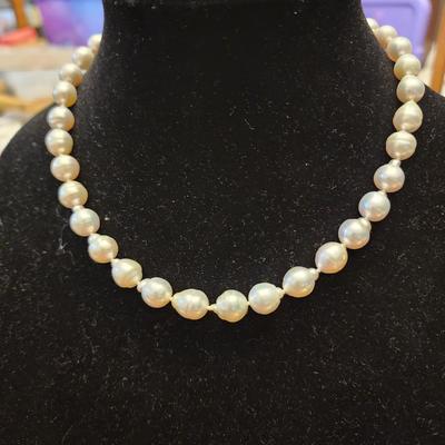 White cultured pearl necklace