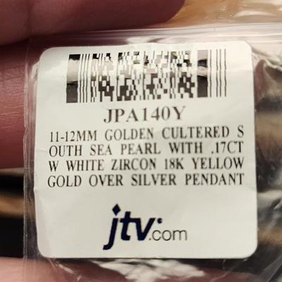 Gold cultured sea pearl pendant