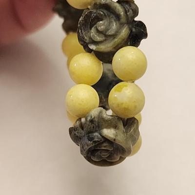 Yellow and green stretch bracelet