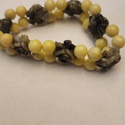 Yellow and green stretch bracelet