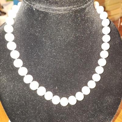 White cultured pearl necklace