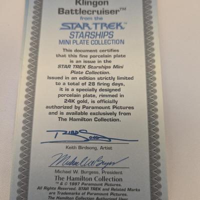 Klingon Battle Cruiser Star Trek Starships & U.S.S. Enterprise NCC-1701 Mini Plate Collection