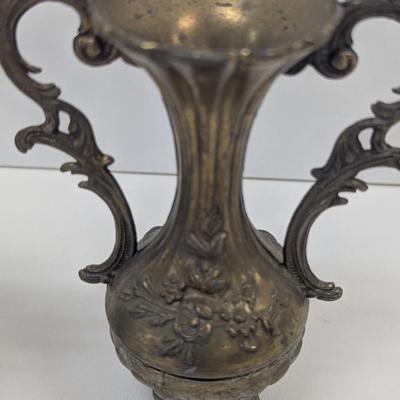 Approx 6" Tall Vintage Italian Brass Vases Made In Italy