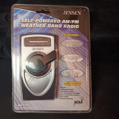 NEW SELF-POWERED AM/FM WEATHER BAND RADIO AND NEW RADIO W/LIGHT