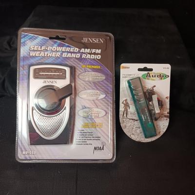 NEW SELF-POWERED AM/FM WEATHER BAND RADIO AND NEW RADIO W/LIGHT