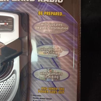NEW SELF-POWERED AM/FM WEATHER BAND RADIO AND NEW RADIO W/LIGHT