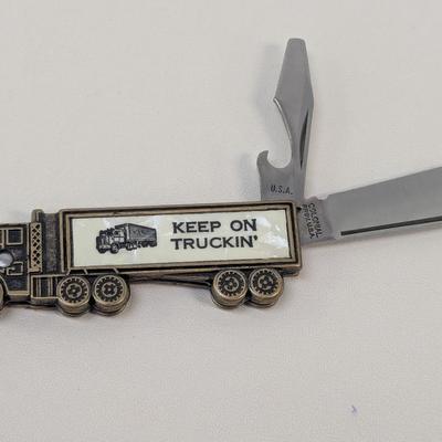 1961 USA Imperial Stainless Knife & USA Colonial "Keep On Truckin'" Pocket Knife & Bottle Opener