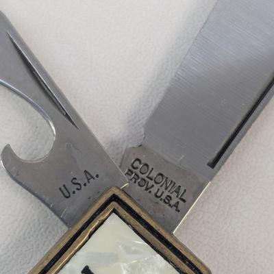 1961 USA Imperial Stainless Knife & USA Colonial "Keep On Truckin'" Pocket Knife & Bottle Opener