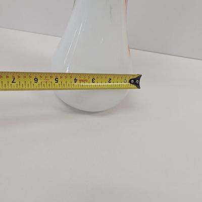 Approx 16" Tall Glass Flower Art Vase Ruffle Rim #57