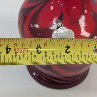 Approx 11" Tall "V.B. Opaline Florence, Made in Italy" Red, Black, & Gold Foil Label #58
