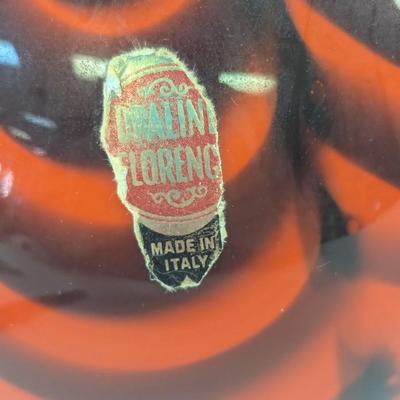 Approx 13 1/2" Tall "V.B. Opaline Florence, Made in Italy" Red, Black, & Gold Foil Label