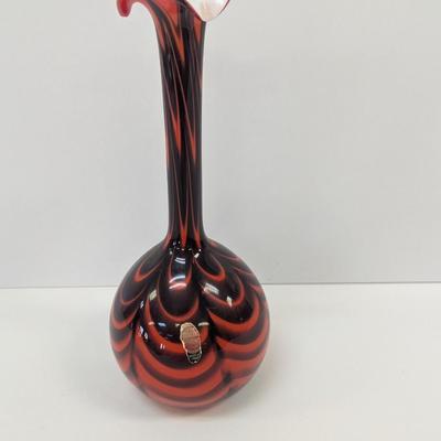 Approx 13 1/2" Tall "V.B. Opaline Florence, Made in Italy" Red, Black, & Gold Foil Label