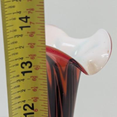Approx 13 1/2" Tall "V.B. Opaline Florence, Made in Italy" Red, Black, & Gold Foil Label
