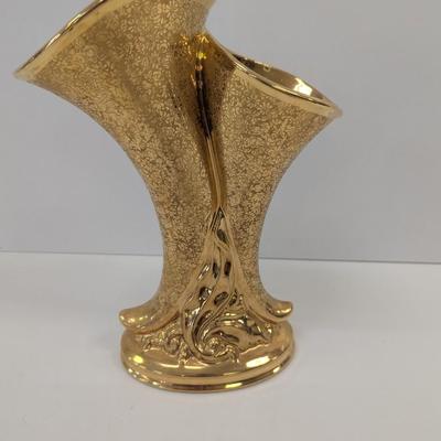 Approx 12" Tall Osborne China 22K Gold Hand Painted Vase Victorian #60