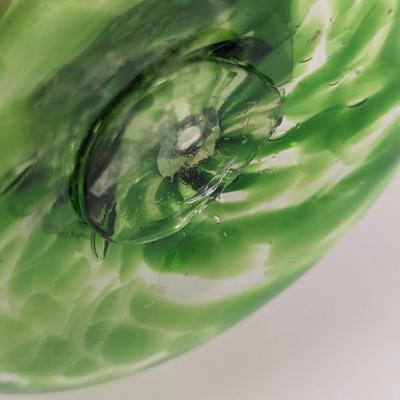 Green Hand Blown Candle Holder #62