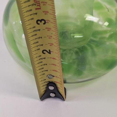 Green Hand Blown Candle Holder #62