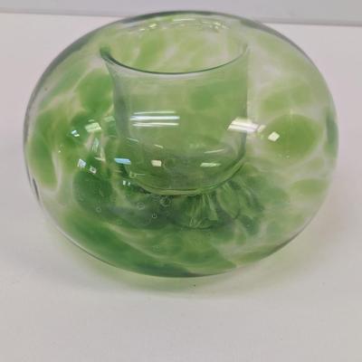 Sale Photo Thumbnail #1583: Green Hand Blown Candle Holder #62