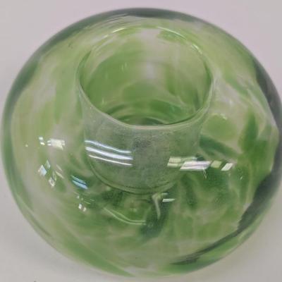 Sale Photo Thumbnail #1585: Green Hand Blown Candle Holder #62