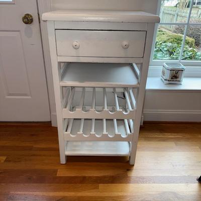 341 White Wooden Wine Storage Cabinet