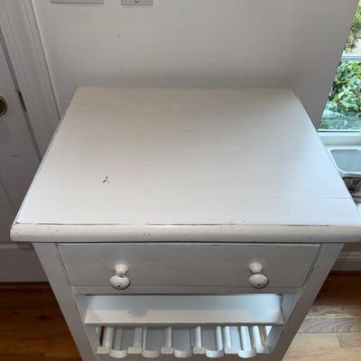 341 White Wooden Wine Storage Cabinet