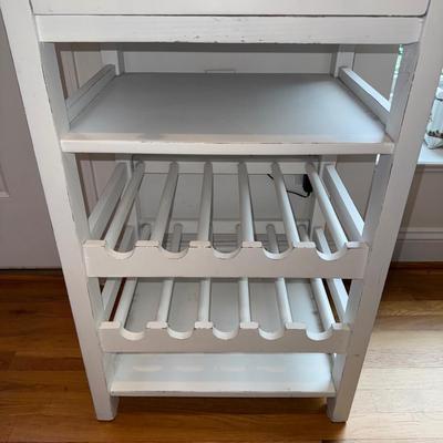 341 White Wooden Wine Storage Cabinet